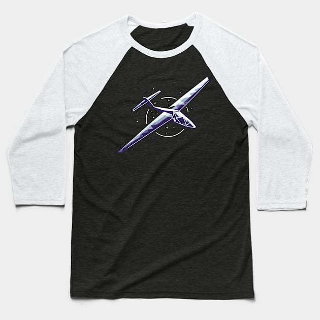 Glider Sailplane Biplane Baseball T-Shirt by ThesePrints